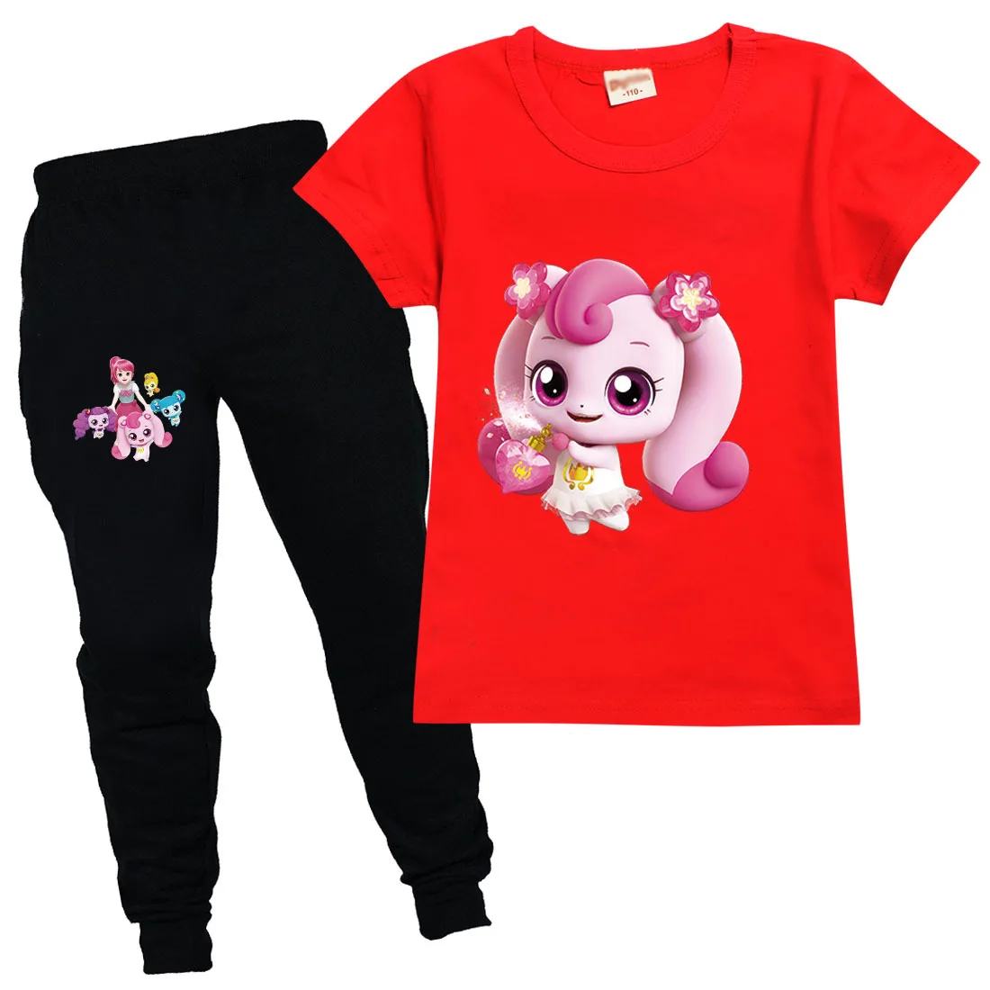 

Модная одежда Catch Teenieping, Детская летняя футболка с коротким рукавом, спортивные штаны, комплект из 2 предметов, наряды для маленьких девочек, комплекты одежды для мальчиков