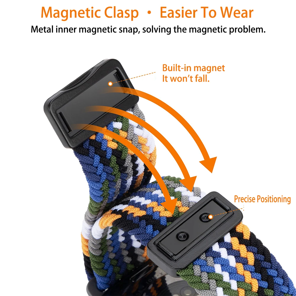 Breathable Braided Nylon Magnetic Watch Strap - 20mm/22mm