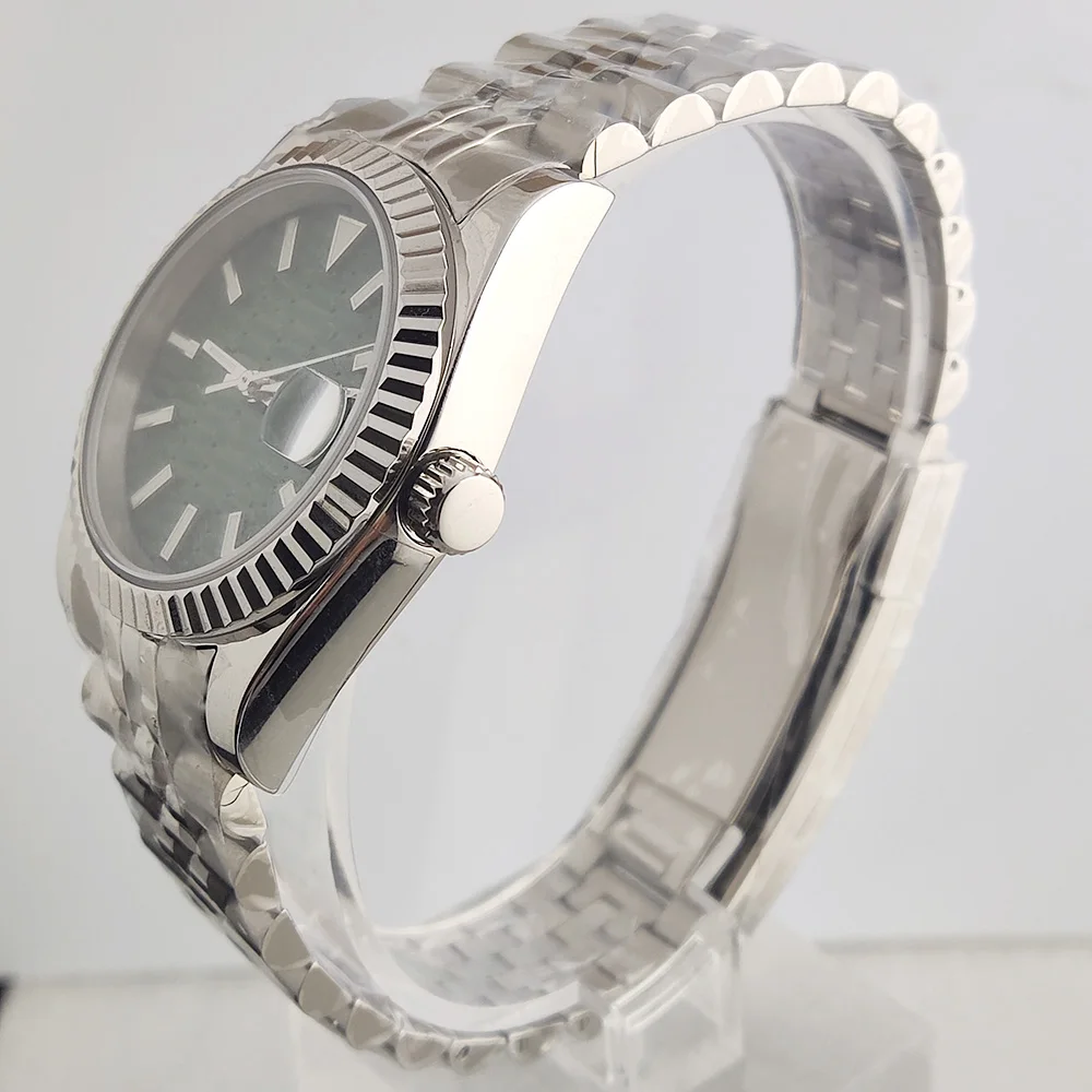 남녀공용 시계, NH35 무브먼트, 녹색 발광 다이얼, 사파이어 유리, 커플 패션 시계, 36mm, 39mm
