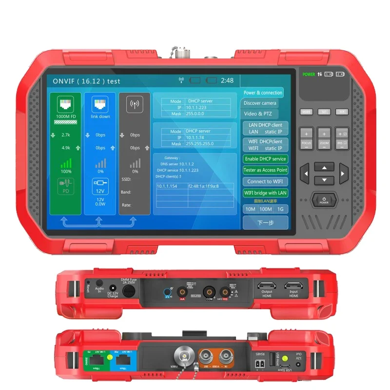 Combina Tester H.265 4K Ahd Cvi Tvi Camera Test 8Mp Cctv Tester Monitor Camera Test Misuratore Di Potenza Ottica Con Cavo Rj45 Tdr Test