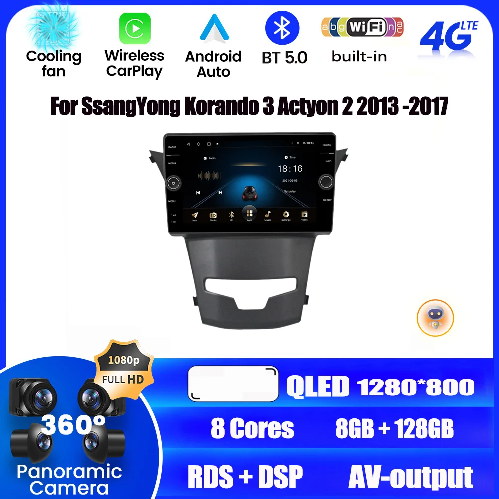 

Автомагнитола для SsangYong Korando 3 Actyon 2 2013, 2014, 2015, 2016, 2017, 2 Din