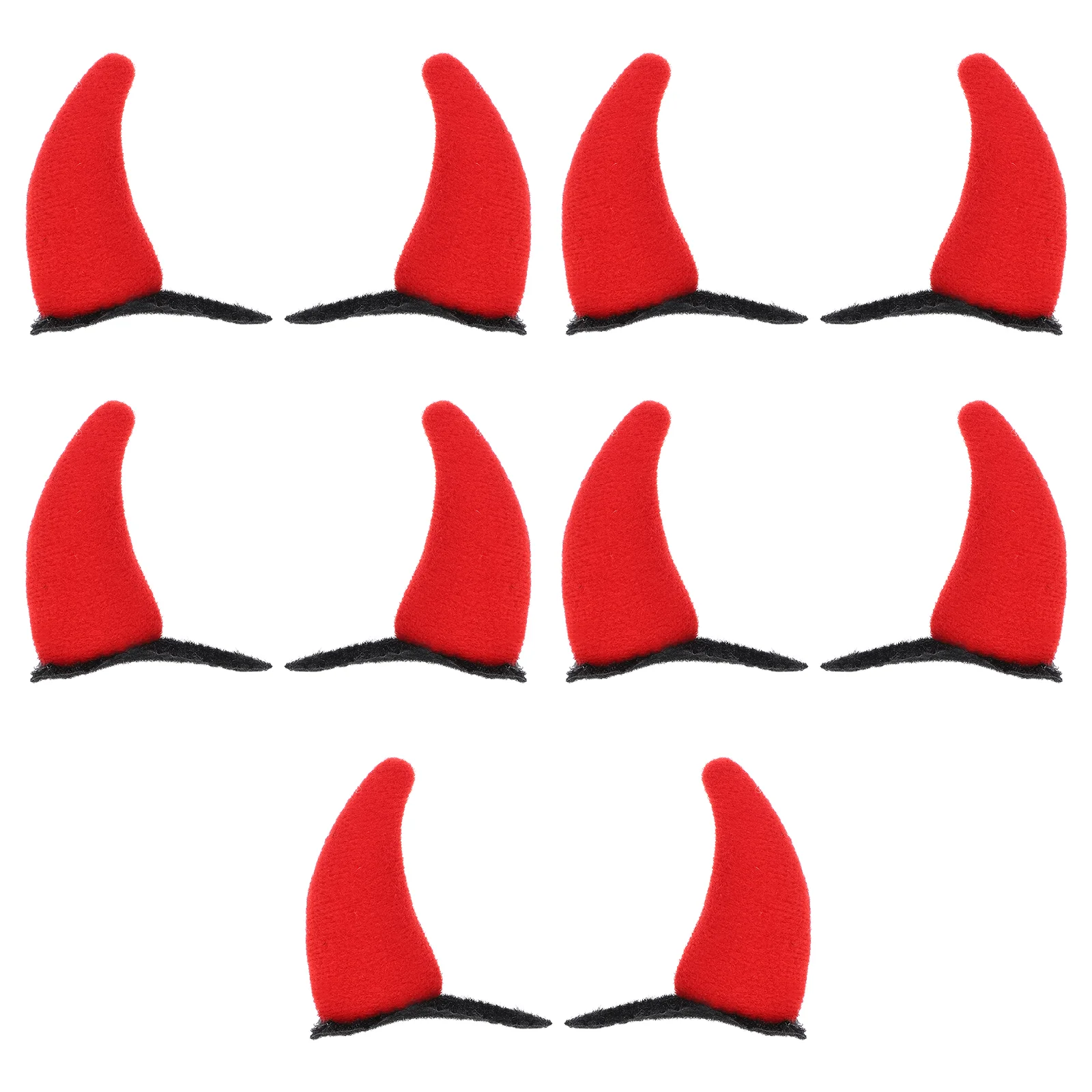 

10 Pcs Demon Horn Hairpin Halloween Clips Festival Barrettes Hairpins Polyester Iron