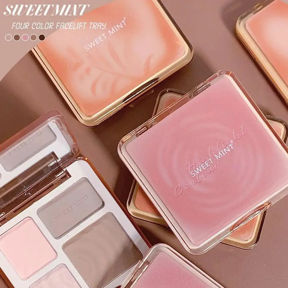 Highlight Repair Matte Fine Glitter Comprehensive Four-color palette Silhouette Nose Shadow Makeup Palettes Face Brightening