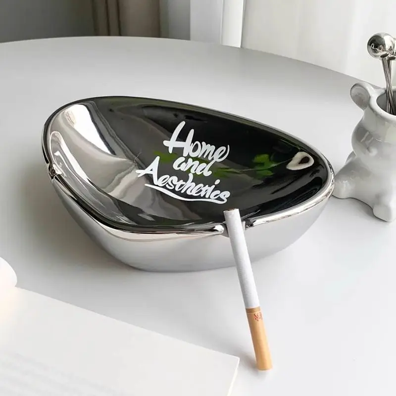 

Electroplated Ceramic Ashtray, High Appearance Level, Advanced Sense, Personality, Household, Living Room, Light, Luxury, Office