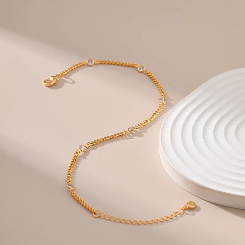 Cavigliera Donna In Acciaio Inox Placcato Oro - Regolabile 20-30cm Con Charm - Foto 8