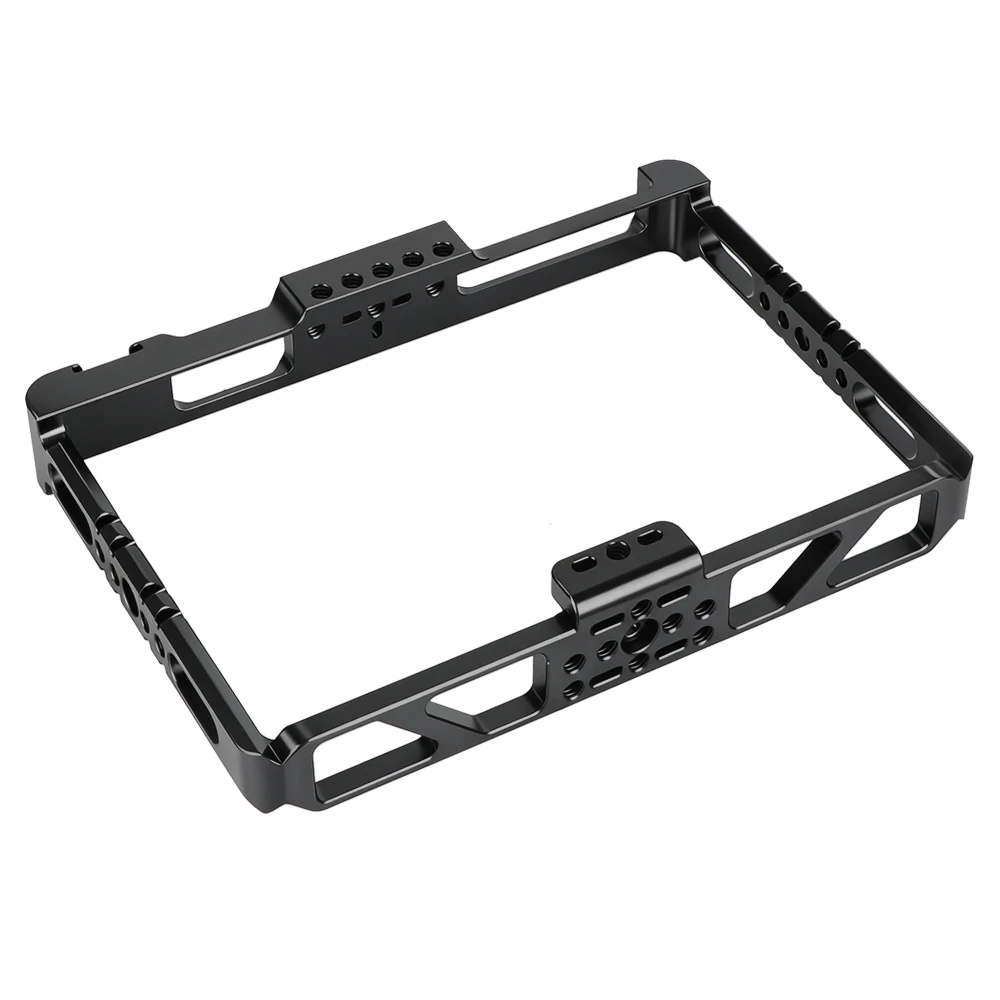 Full Monitor Cage Rig for Lilliput HT7S 7" 4K with Wooden NATO Handles Top Shoe