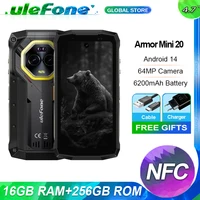 Ulefone Armor Mini 20,NFC,16 Гб(8+8) + 256 Гб,4G Rugged,6200 мАч,Android 14,33W Charge,64MP Night Camera,LED глобальная версия 1