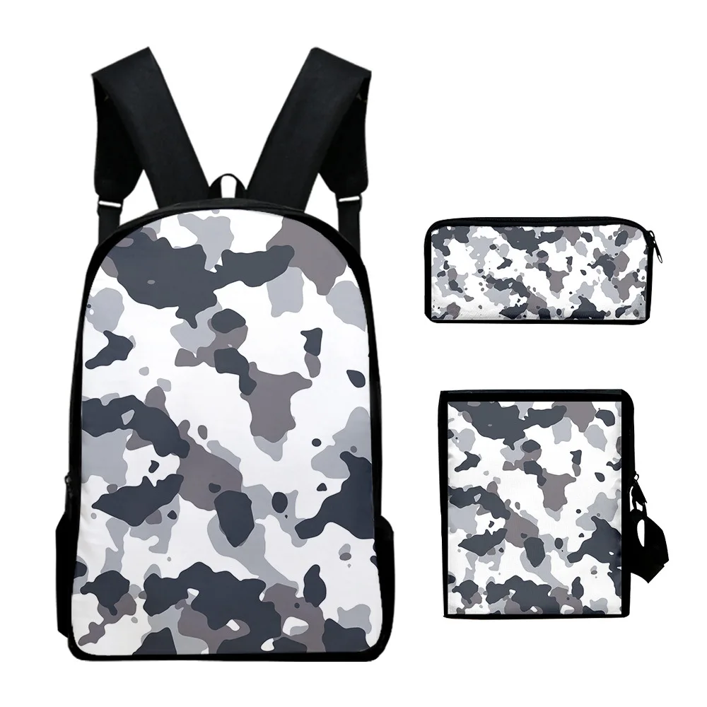 Hip Hop Youthful Camouflage 3D Print 3pcs/Set Student Travel bags Laptop Daypack Backpack Shoulder Bag Pencil Case