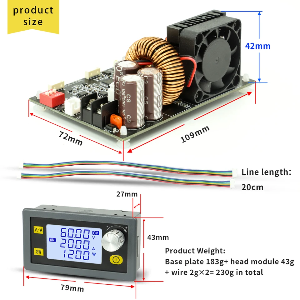 XY6020L CNC adjustable DC stabilized voltage power supply constant
