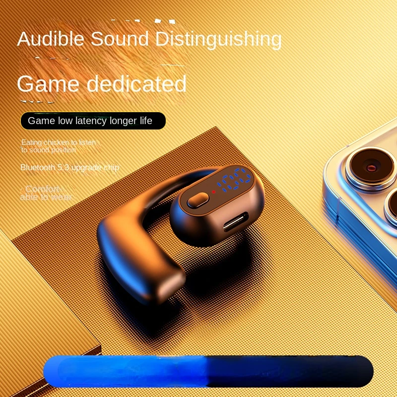 OWS Bluetooth Headset Single Ear Open Not In Ear Power Display Sports Fitness Business Hanging Ear Type HIFI Stereo Sound