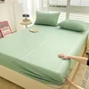 100% Cotton Soft Fitted Sheets with Elastic Bands and Pillowcase Non Slip Adjustable Mattress Cover for Single Double King Queen 5