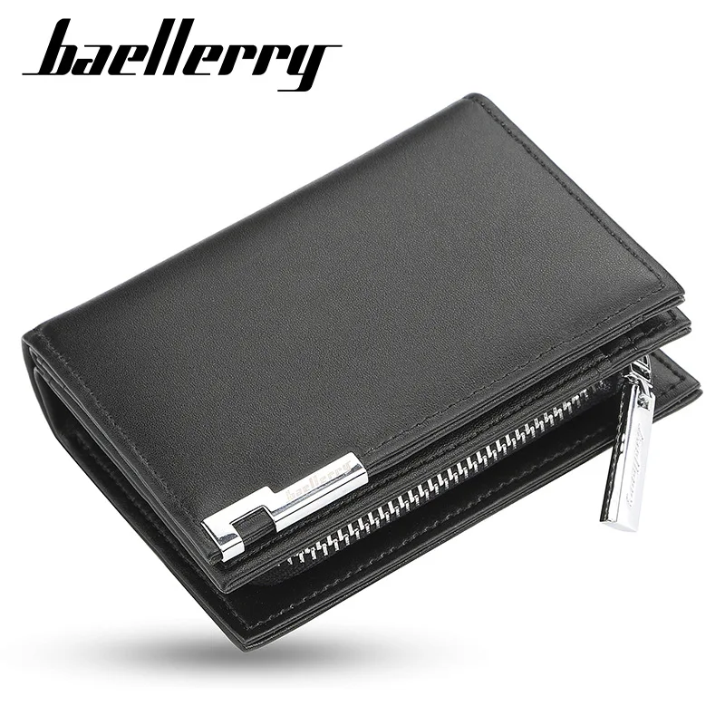 Fashionable Short Men's Wallet Leisure Accordion Card Case Big Zip Money Clip