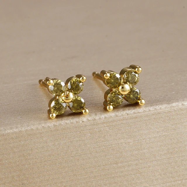 Boucles d'oreilles carrées suspendues en acier inoxydable, 2 pièces, pierre d'anniversaire de décembre, chaîne en zircone cubique, fleur, bijoux de perçage