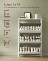 VASAGLE Shoe Cabinet with 3 Flip Drawers, Shoe Storage Cabinet, Asjustable and Removable Dividers, Holds 15-24 Pairs of Shoes 2