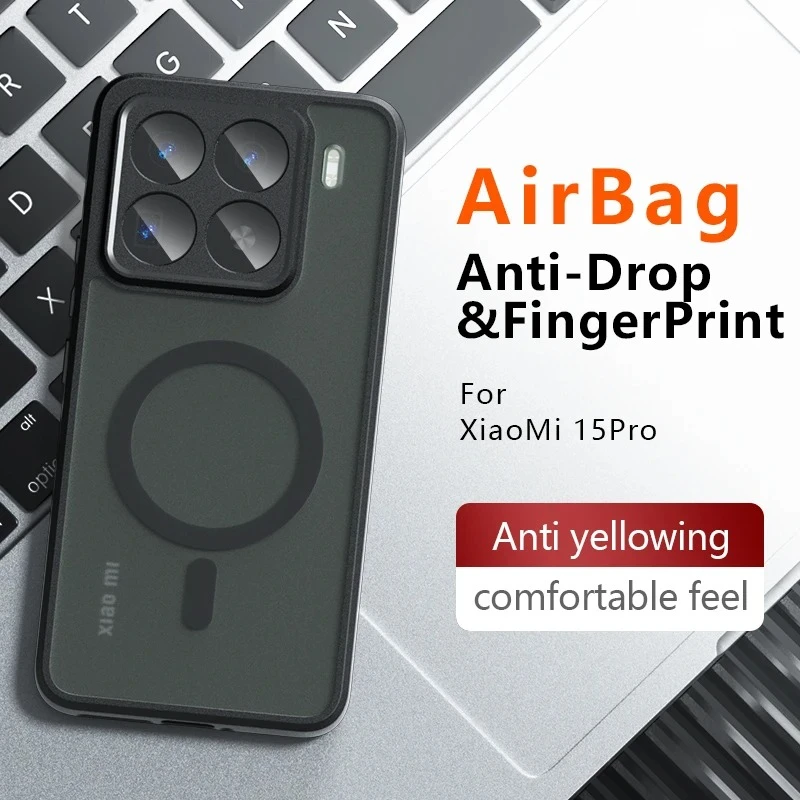 HighEnd Transparent Matte Magnetic Phone Case - Impact Resistant Acrylic Hard Back Cover