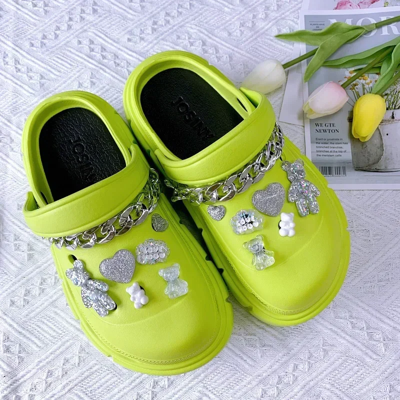Women Clogs DIY Slip-on Comfort Sandals Fashion Beach Thick Platform Sides For Girls  Comfortable Soft EVA Garden Shoes 3