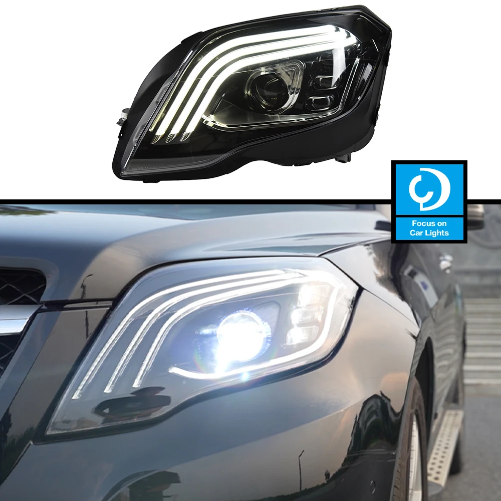 

Автомобильная передняя фара для Benz GLK GLK200 GLK260 GLK 300 светодиодный 2008-2015, фара, стильный динамический поворотник, автомобильный объектив