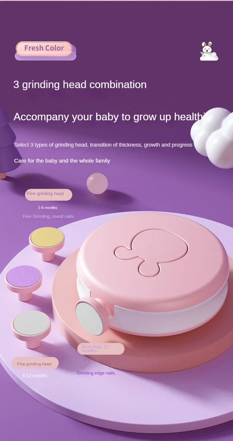 Tondeuse électrique, outils de soins, ensemble d'hygiène pour enfants, outil de polissage pour enfants, manucure pour bébé, coupe-ongles_voghion.com