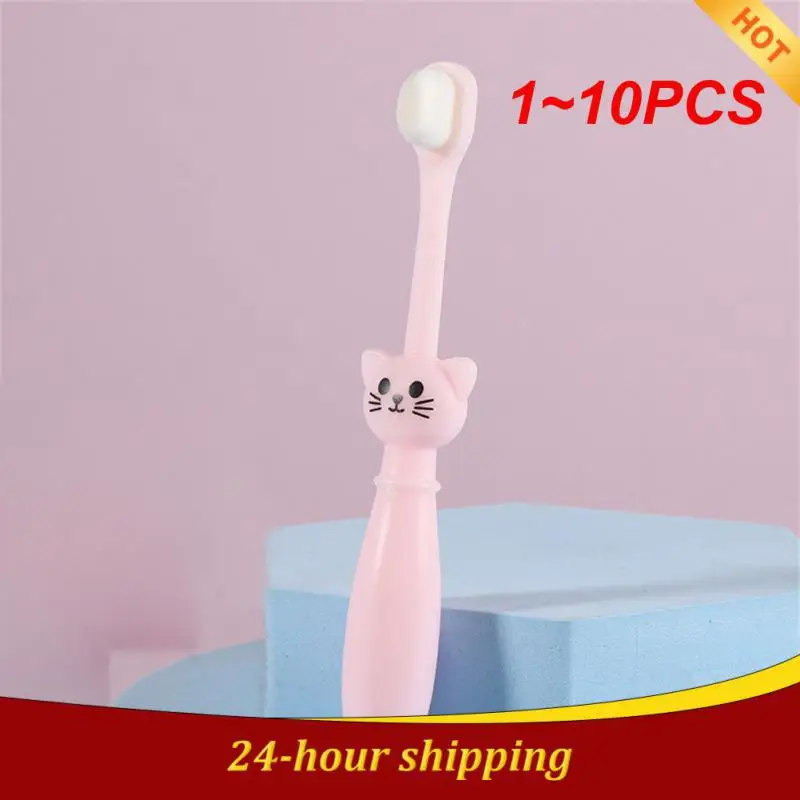 

1~10PCS Baby Tooth Brushing Artifact Cute Cat Silicone Bristles Soft Manual Cute Toothbrush Baby Toothbrush Oral Care Cleaning