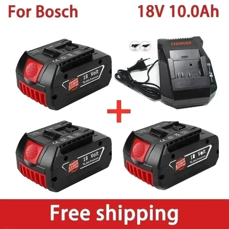 

Аккумулятор Bosch 10Ah для электродрели Bosch, перезаряжаемая литий-ионная батарея 18 в, BAT609, BAT609G, BAT618, BAT618G, BAT614, зарядное устройство