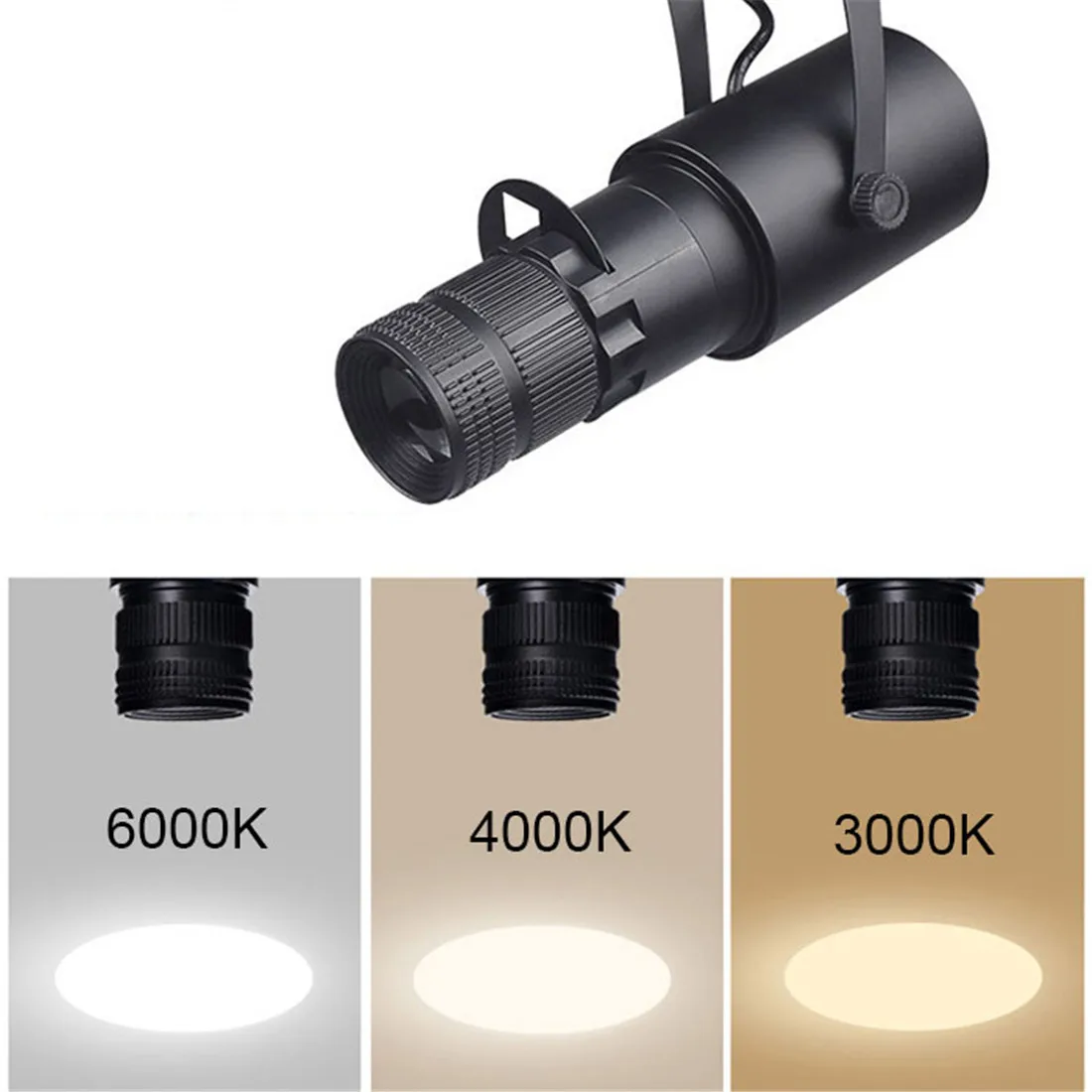 Theater Stage Zoom Spotlights, LED Focus Logo Projector Track Lights,Industrial Gobo Lights for Company Restaurant Store Wedding 5