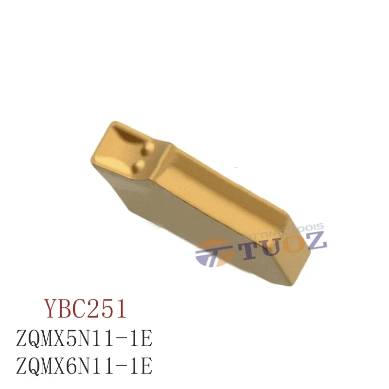 100% Originale Zqmx5N11-1E Ybc251 Zqmx6N11-1E Zqmx 5Mm 6Mm 10 Pz/Scatola Inserti In Metallo Duro Tornio Cnc Utensile Per Scanalatura Per Tornio