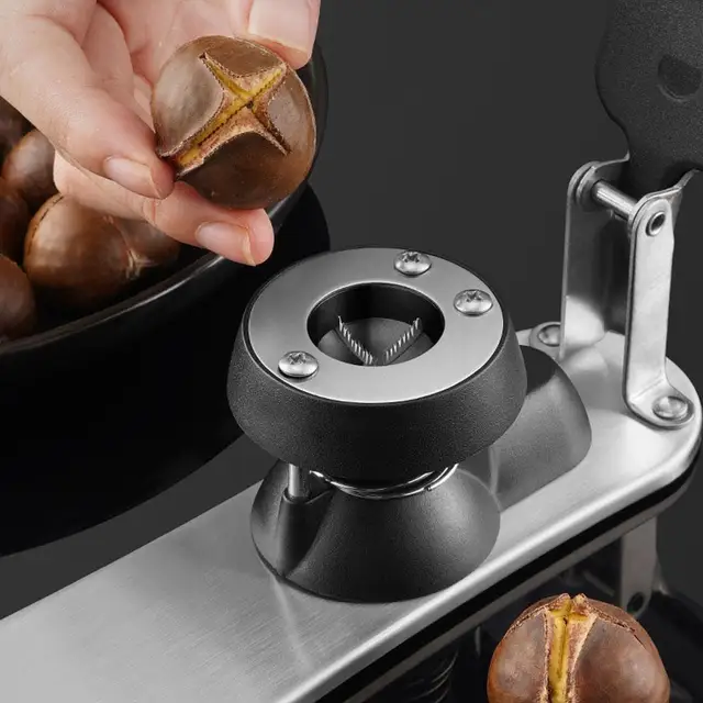 CHESTNUT CUTTER เปิด 304 เหล็ก Nutcracker คลิปกดปอกเปลือก Walnut Cracker Sheller Home KITCHEN Gadgets เครื่องมือ 5