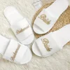 Bridal Party Slippers Set, With Embroidery, Lightweight Cozy Soft Sole Flats, for Brides, Bridesmaids, Guests & Bachelorettes 1