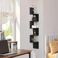 5-layer wooden wall rack corner rack wall-mounted bookshelf modern simple home decoration storage 1