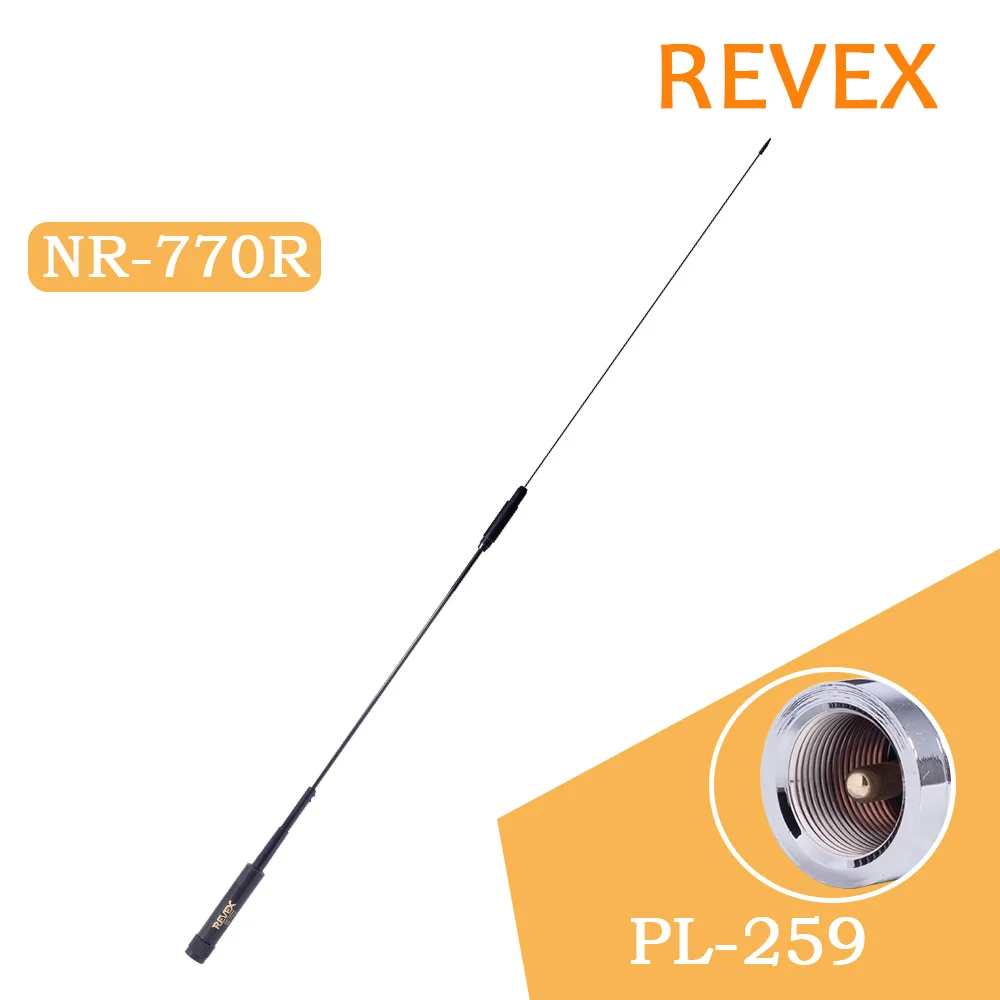 

REVEX NR-770R Dual Band VHF/UHF 144/430MHz 3.0/5.5 dBi High Gain NL 770R Car Radio Mobile/Station Antenna PL-259 Mount