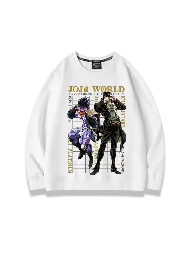 Kujo Jotaro Anime Sweatshirt JoJo's Bizarre Adventure Manga Graphic Clothing Winter Oversized Pullover Men Tracksuit Women Top