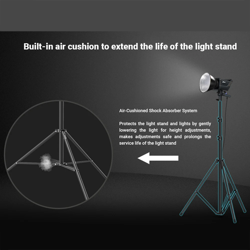 SmallRig RA-S280 Air-cushioned Light Stand Quick installation 280cm Air Cushioned Video Studio Light Tripod for Photography-3736