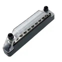 Busbar Rv Yacht 10 Way 2+8 M6 Current 250A Single Row Straight Row Block With Cover