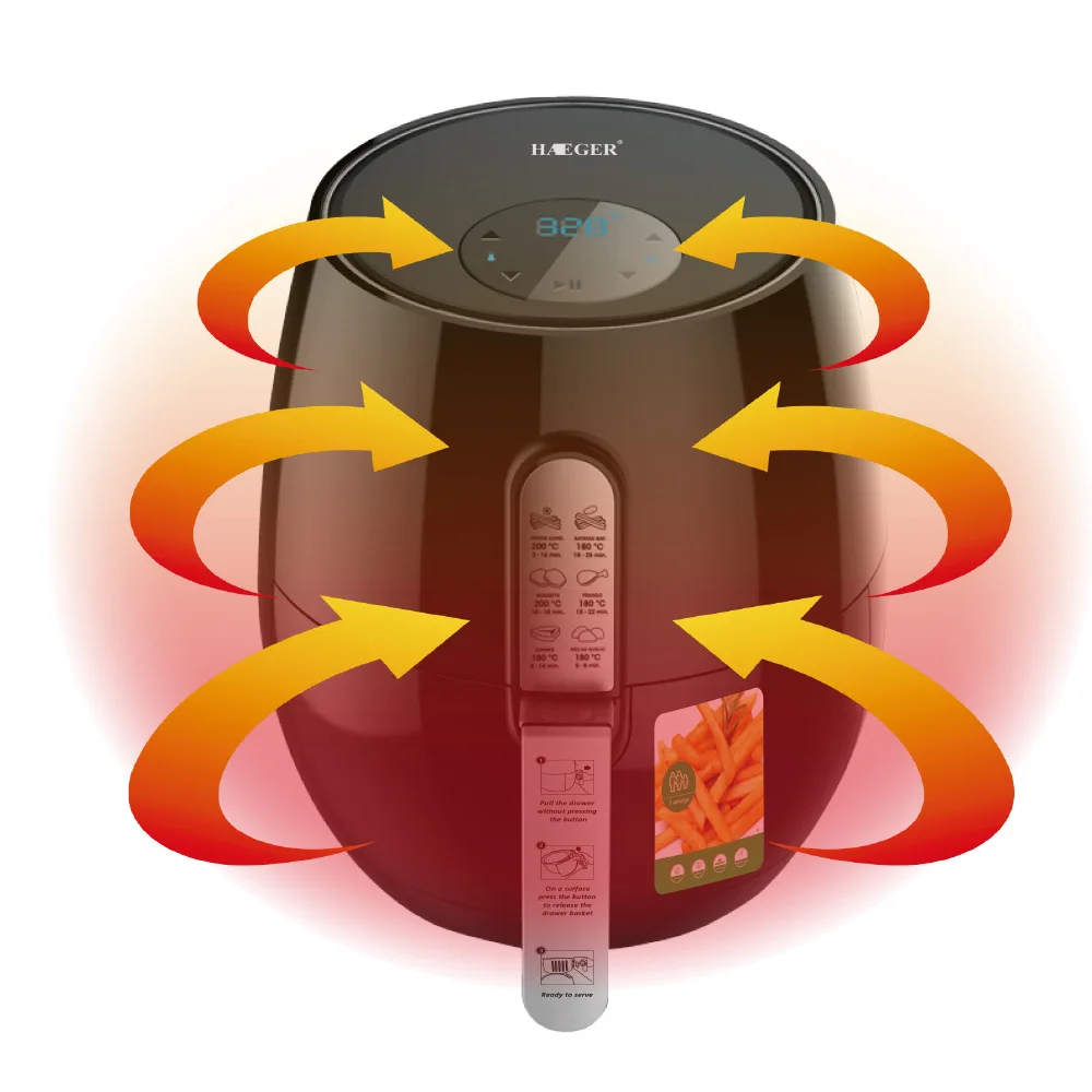 Fritadeira de ar Nova sem Óleo Profundo sem Fritadeira de Óleo Inteligente Elétrica Casa Cozinhar Fritadeira Profunda 360 ° Cozimento Led Touchscreen 4.8-5.5l Computers & Electronics