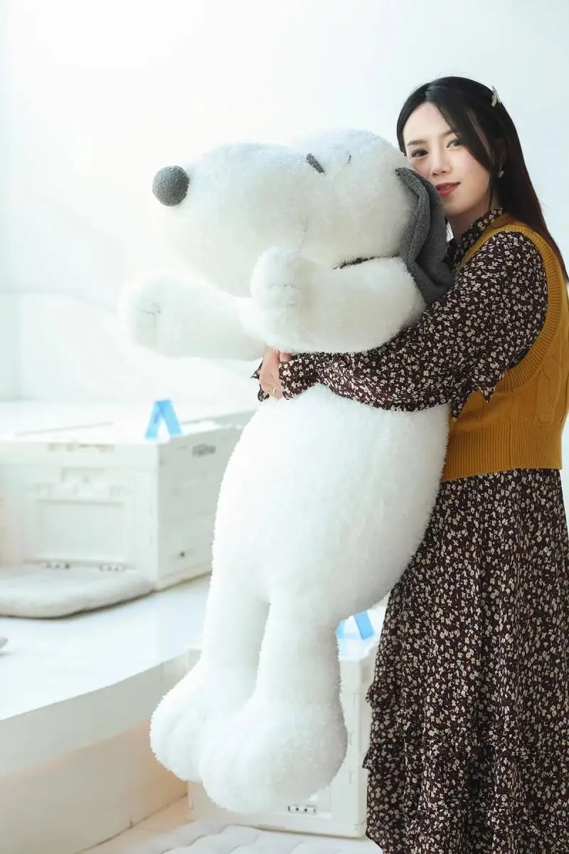 Snoopy Surroundings Extra Large Puppy Dog Doll Pillow Bed Cushion Fill Doll Paper Box Cover Plush Doll Birthday Gift