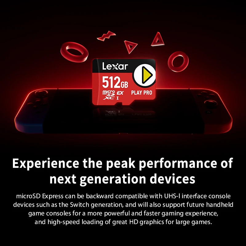 렉사 플레이 프로 256GB 512GB 1TB 마이크로SDXC 익스프레스 카드 900MB/s PCIe NVMe V30 U3 C10 (닌텐도 스위치 2, 스팀 덱, 태블릿용)