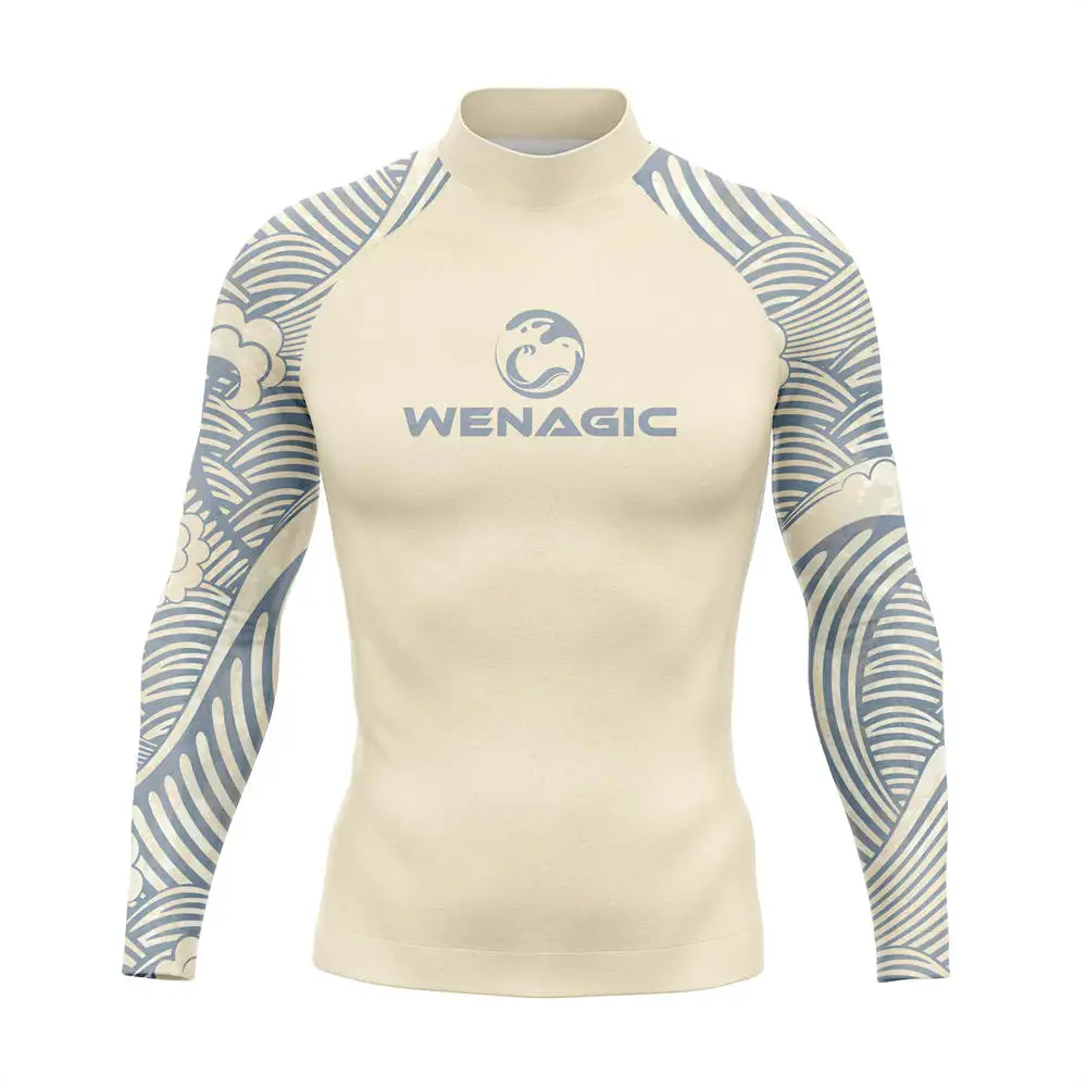 NEW Men's Swimsuit Surf Beach Swimwear Kitesurfing Nylon And Lycra Long Sleeve Printing outdoor running fitness clthing