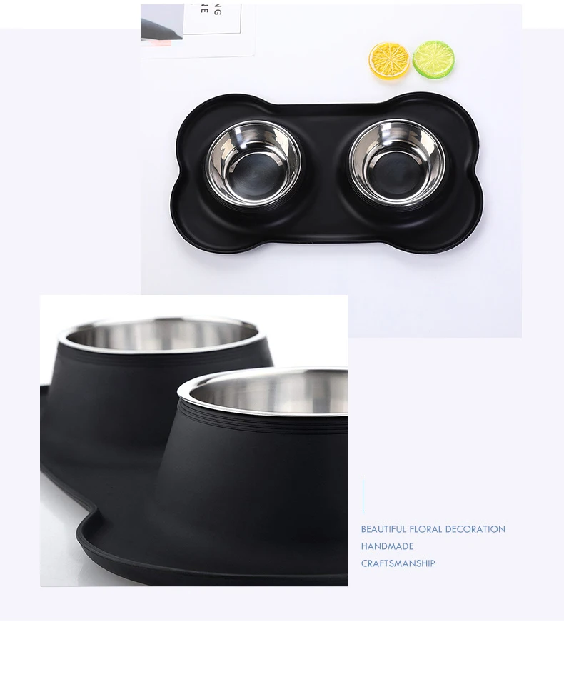 Durable Stainless Dog Food Bowl with Silicone Mat Anti-overflow Dog Water  Bottle Drinking Bowl for Dog Bowl for Cat Feeding Bowl - AliExpress