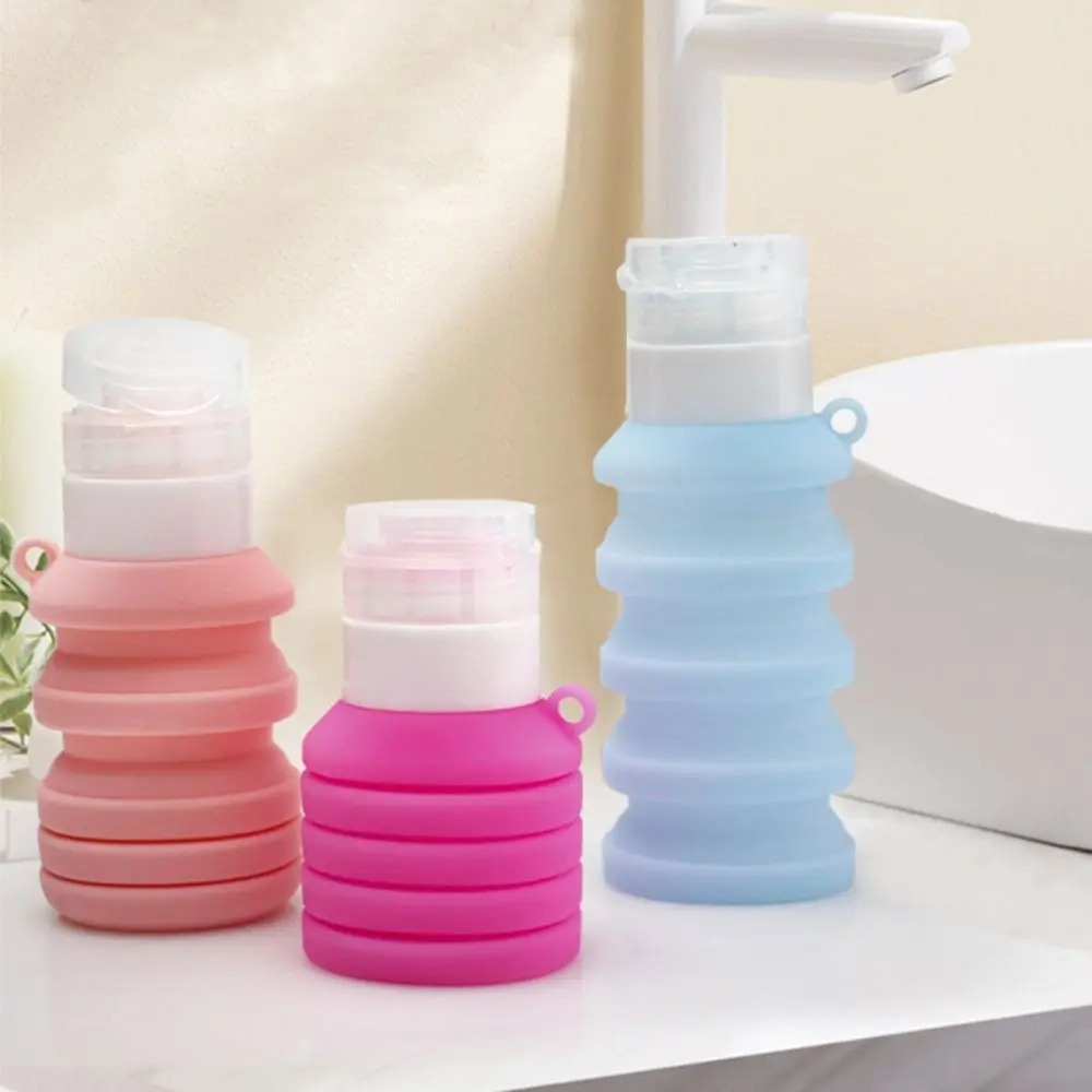 1Pc Silicone Folding Travel Bottles Leak Proof Squeezable  Retractable Containers for Shampoo Travel Accessories