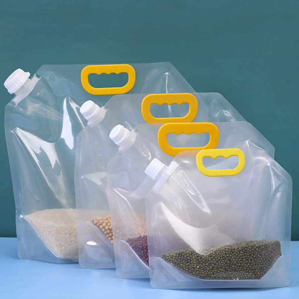 

0.5/1/1.5/5L/10L Kitchen Storage Bag Grain Moisture-proof Sealed Bag Insect-proof Transparent Portable Food-grade Storage Bag