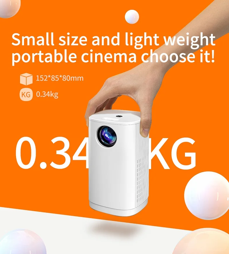 Home Theater Cinema Led Mini Wifi Portable Projector Same Screen Built In Speaker Support 1080P Decoding Small Size Light Weight