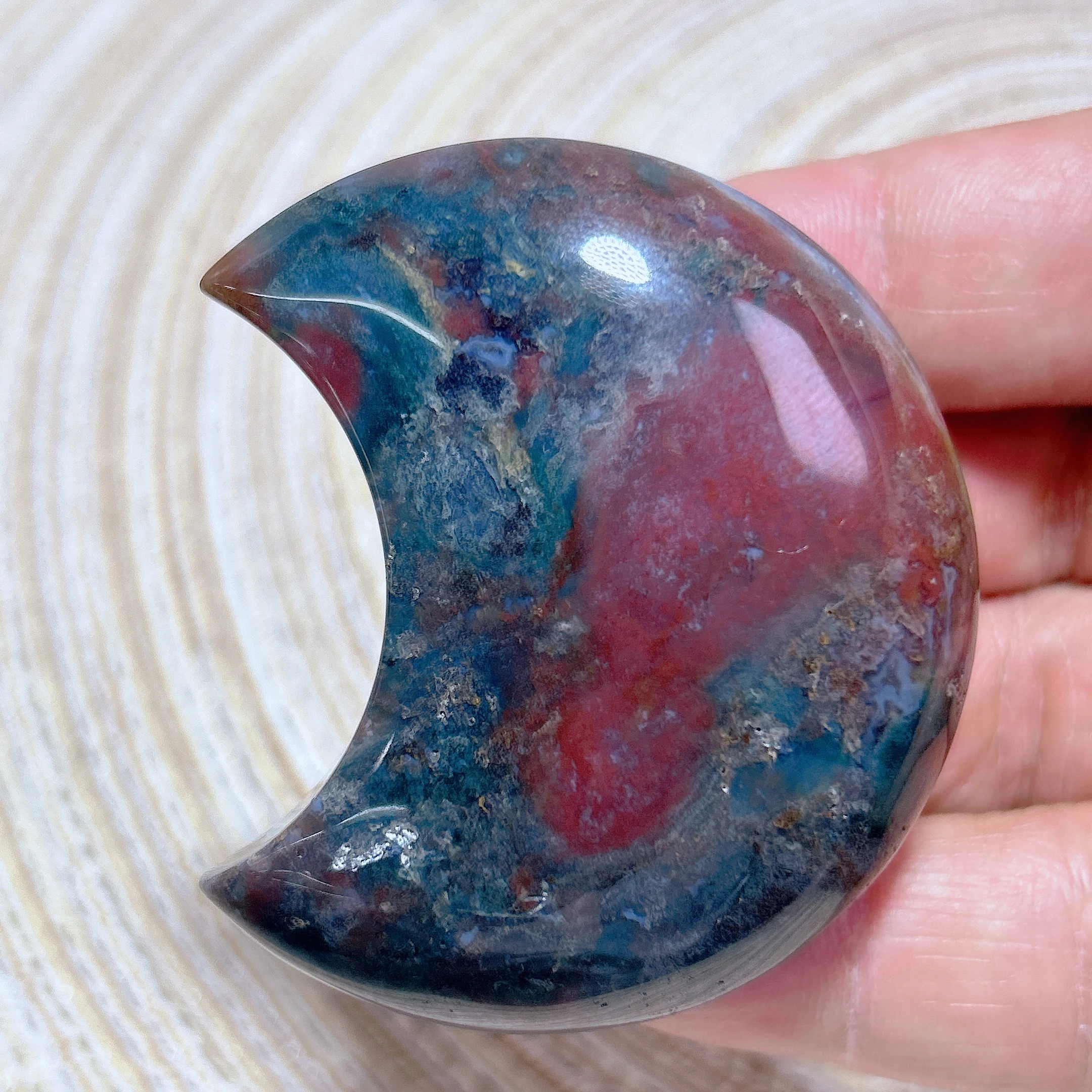 Natural Crystal Healing Ocean Jasper Moon High Quality Reiki Ore