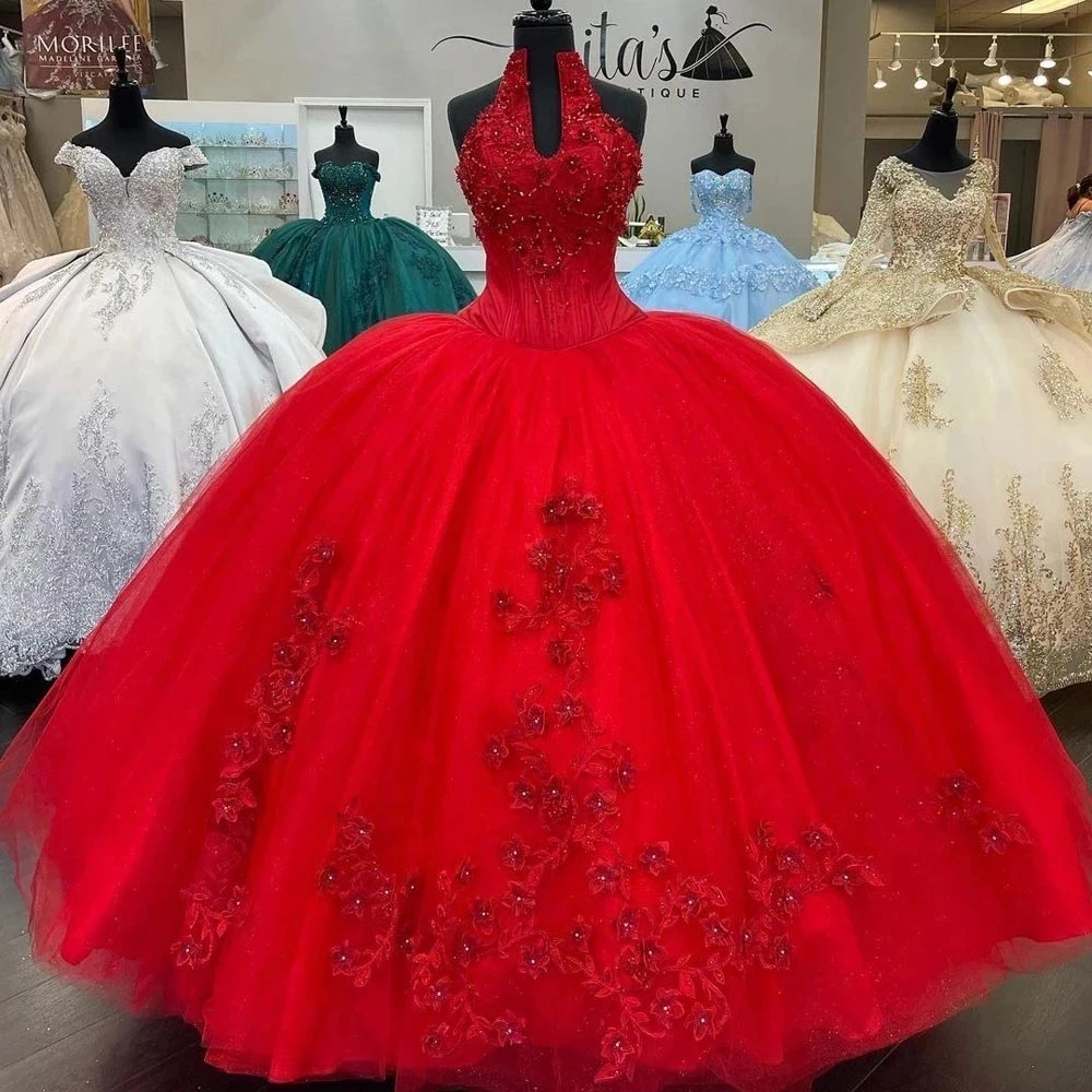 

Голубое Бальное Платье принцессы ANGELSBRIDEP 16, платья для Quinceanera 2023, платья с V-образным вырезом, аппликацией и оборками для маскарада, дня рождения