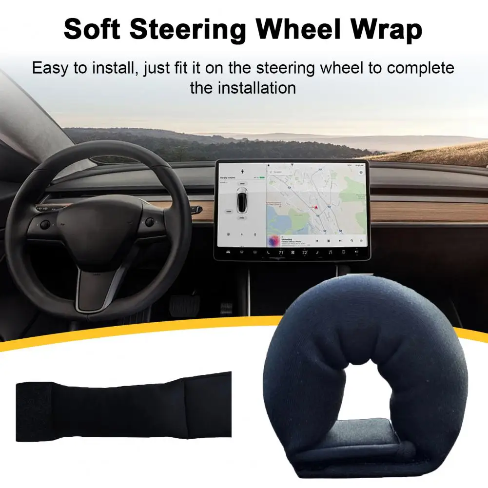 Nastro di fissaggio morbido al tatto per peso del volante Elegante involucro del volante per Tesla Model 3/Y/S/X Involucro del volante di lusso