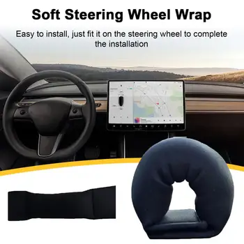 Nastro di fissaggio morbido al tatto per peso del volante Elegante involucro del volante per Tesla Model 3/Y/S/X Involucro del volante di lusso