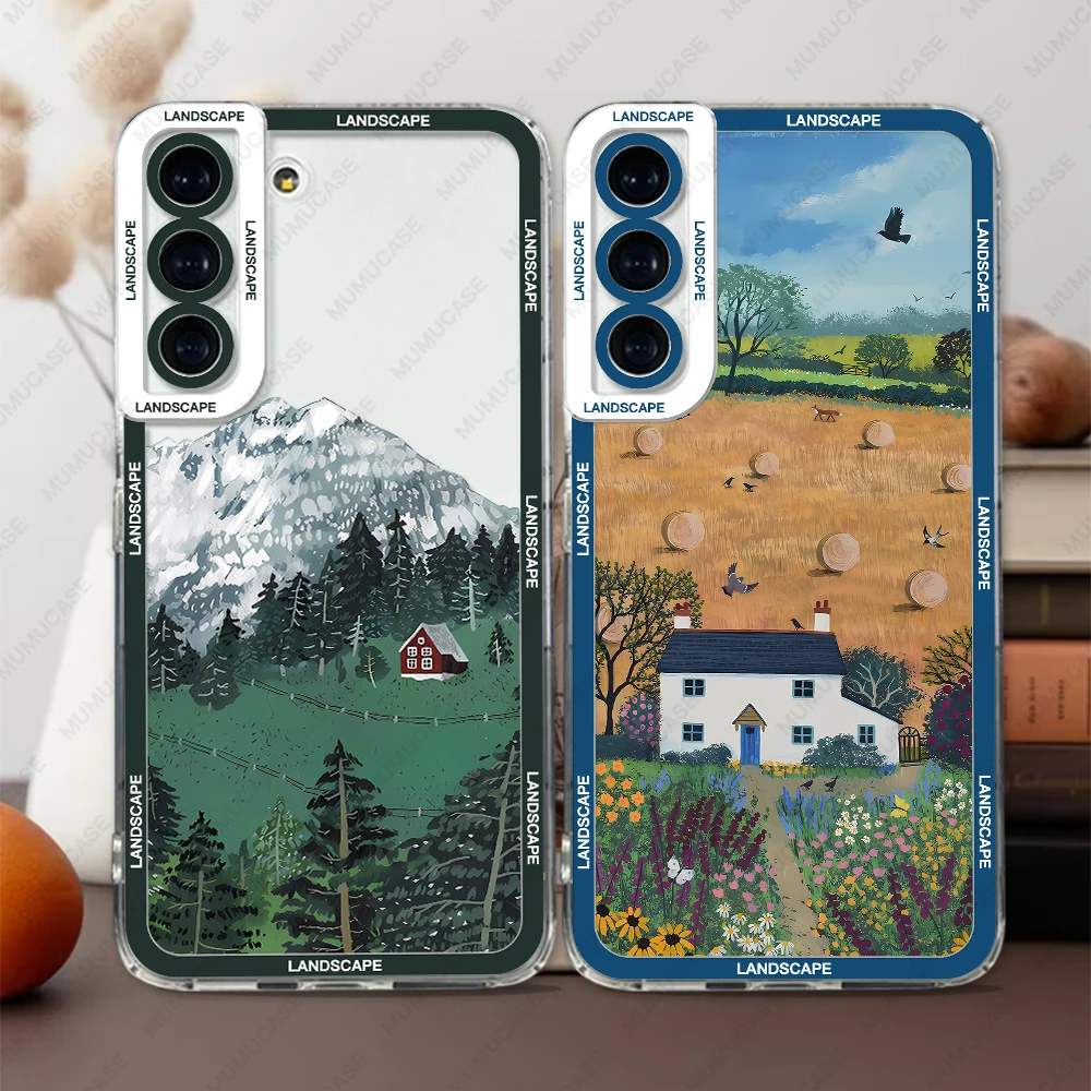 Custodia Per Samsung Galaxy S24 S20 S21 Fe S22 S23 Ultra A13 A32 A33 A50 A52 A53 A73 A54 A14 Soft Cover Landscape Art