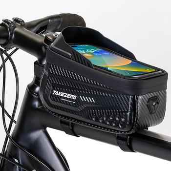 1L Bike Bag Bicycle Front Cell Mobile Phone Case Holder with Touchscreen Top Tube Cycling Bag Reflective MTB Bike Accessories 1