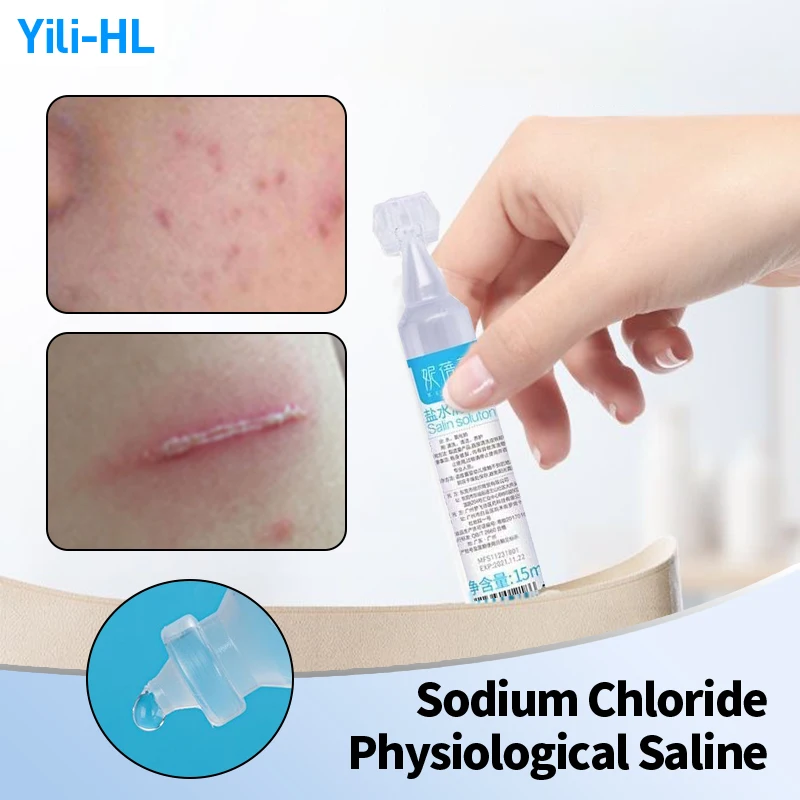 Sodium Chloride Physiological Saline Skin Wound Clean Care Salt Water Cleaning Solution For Tattoo 0.9 Topical Dilute 15Ml yieryi smart bluetooth food salinity meter for salt water atc brine pickle sodium chloride multi parameter tester 0 01 25 00%