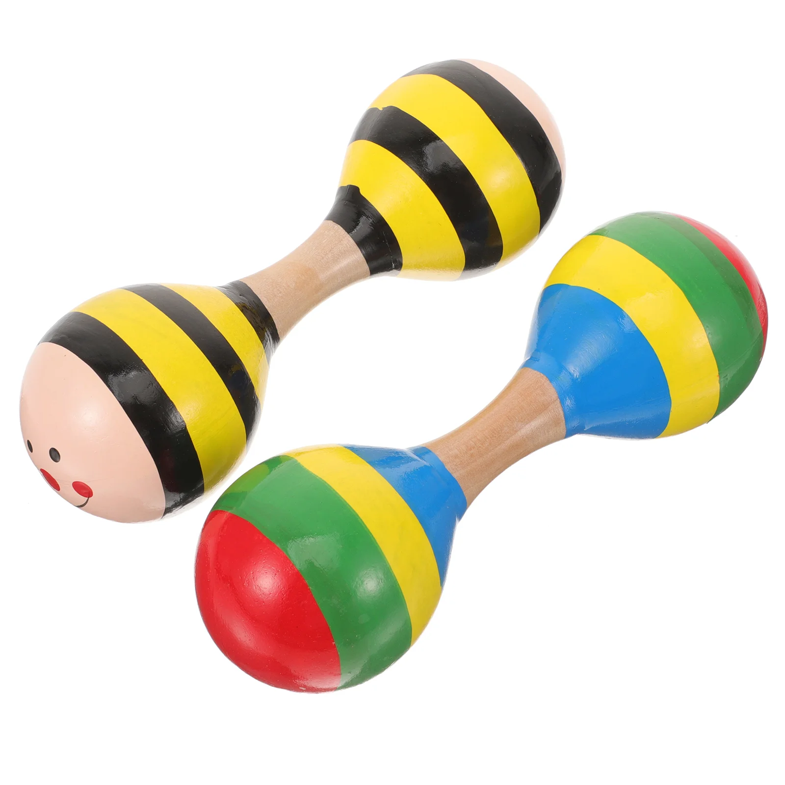 

Double-headed Maraca Interesting Music Toy Educational Wooden Sand Hammer Infant Musical Early Instrument Childrens Toys
