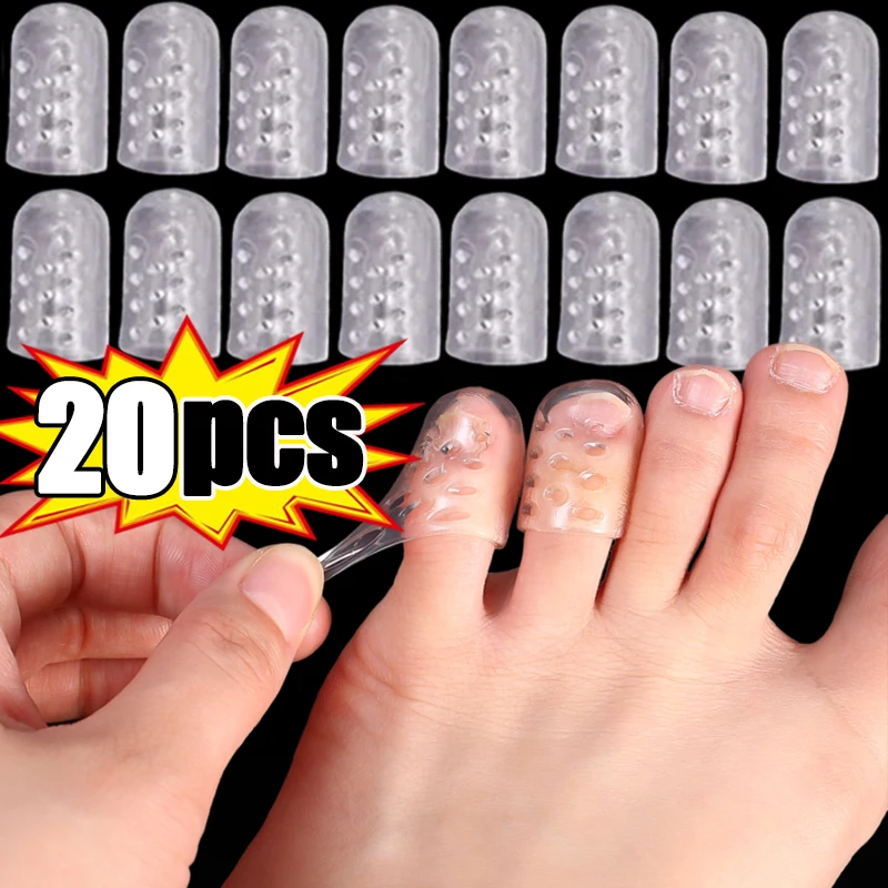 

2-20pcs Transparent Silicone Toe Covers Women Gel Little Toes Protector Tube Foot Care Finger Caps Elasticity Prevents Blisters